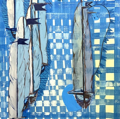 Blue Sailboat