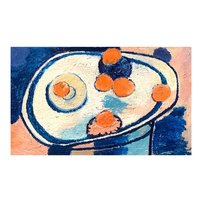 Мандарины на стеклянном столе