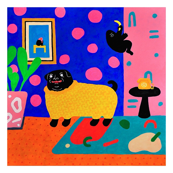 I can't remember this green C-shape design on a carpet