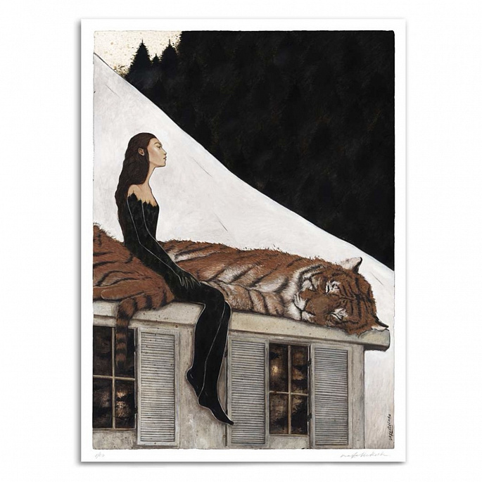 Принт WAITING HERE