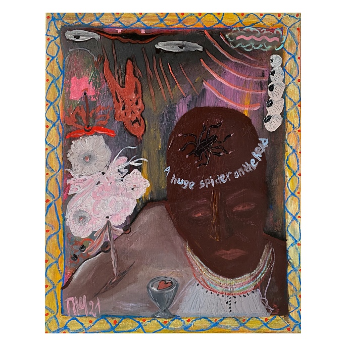 Огромный паук на голове