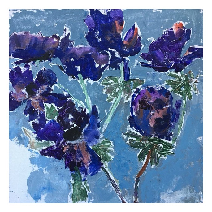 Анемоны на голубом